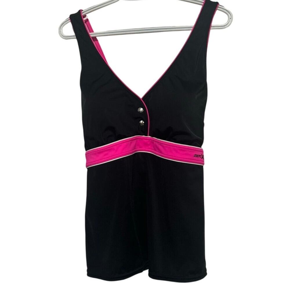ZeroXposur Women's Black Pink Tankini Swim Top‎ Size 20W